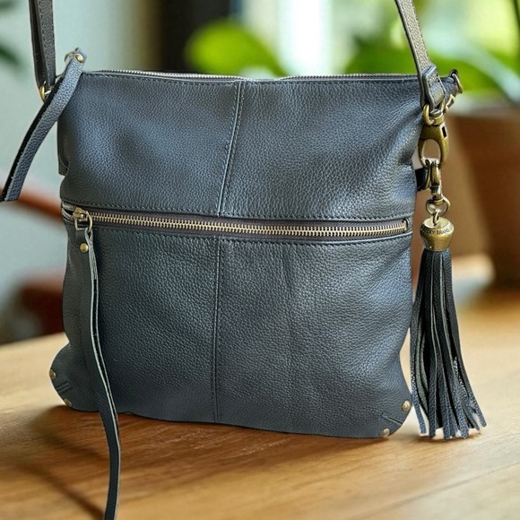 Lucky Brand Vintage Leather Crossbody Bag | Convertible Foldover Style | Black - Picture 1 of 15